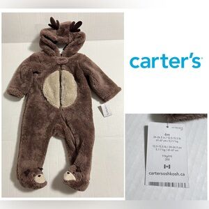 🆕CARTER’S - 6M - NWT - INFANT UNISEX REINDEER / DEER SHERPA PRAM SLEEPER